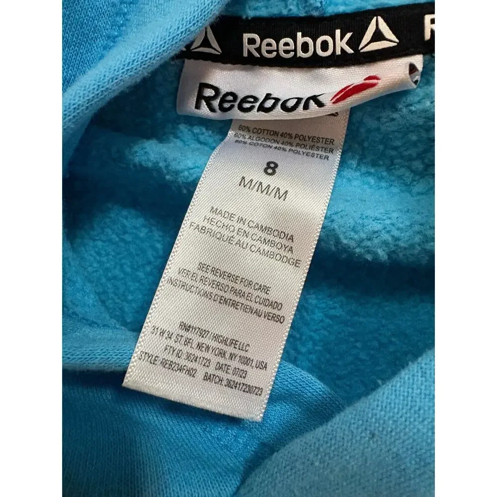 Reebok Boys Size 8 Hoodie Lot Blue & White Logo Pullover Sweatshirts GUC